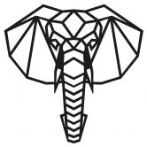 Muursticker Origami Olifant 