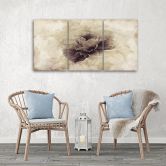 Leinwandbild 3-teilig, Rose Flower Vintage Beige 