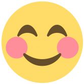 Muursticker Emoji Rosy Cheeked Face 