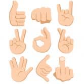 Wandtattoo Emoji Hand Signs 