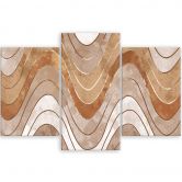 3-delige canvasprint, horizontale golvende lijnen 