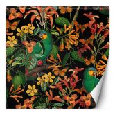 Fototapete, Dschungel Vogel Tropische Blättern Bunte Abstrakt - Andrea Haase 