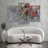 Leinwandbild 3 teilig, Blumenstrauß 