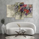 Leinwandbild 3 teilig, Blumenstrauß 