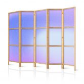Japanischer Paravent, Raumteiler freistehend, Trennwand - Heather Mist: Various Shades of Violet 