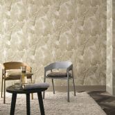 Florale Tapete, Vliestapete beige 