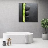 Leinwandbild, Bambus Zen Steine Wellness 