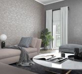 Vliestapete mit ornamentalem Damask-Motiv Grau Ornamental  