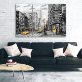 3-delige canvas print, New York Taxi USA acryl 