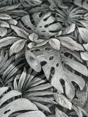 Vliestapete mit strukturiertem Blattmotiv braun Floral 