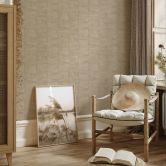 Vliestapete mit geometrischem Muster, Dreiecken braun, beige Grafisch 