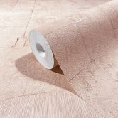 Vliesbehang met gipslook in beige, rode grafische tegels 