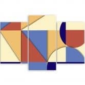 Leinwandbild 3 teilig, Geometrische Abstraktionsformen 