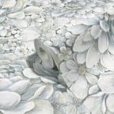 Vliestapete mit stark strukturiertem Blattmotiv blau Floral 