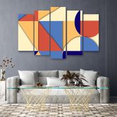 Leinwandbild 5 teilig, Geometrische Abstraktionsformen 