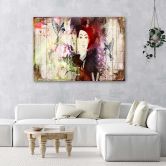Leinwandbild, Mädchen mit Hut Shabby Chic 