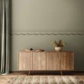 Bordüre in Beige, Grafisch für Wohnzimmer, Schlafzimmer 5,00 x 0,177 m 