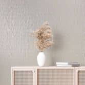 Vliestapete mit textilem Uni beige Struktur 