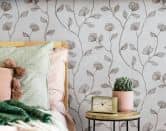 non-woven wallpaper grey bronze floral for living room bedroom kitchen marburg wallpaper 