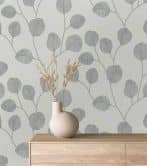 Vliestapete Grau Schwarz Weiß Floral für Wohnzimmer Schlafzimmer Küche marburg Tapete 