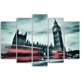 5 stykke lærredstryk, London Bus Big Ben 