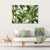 Canvas Schilderij, Groene bananenbladeren 