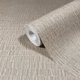 Vliestapete in strukturiertes Kachelmotiv beige, braun Textiloptik 