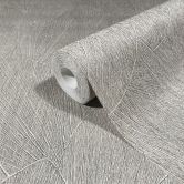 Papier peint intissé avec motif à feuilles structuré gris Floral 