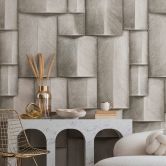 Vliestapete mit Holzmotiv geometrisch weiß, schwarz 3D-Optik 2,70 x 1,59 m 