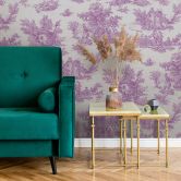 Non-woven wallpaper landscape, people graphic classic matt in gray  