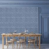 Non-woven wallpaper Ornamental Ornamental Classic matt in blue  