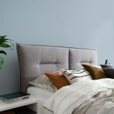 Non-woven wallpaper textured plain modern matt in blue  
