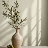 Vliestapete Textil, Struktur Uni Modern matt in Beige 