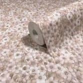 Non-woven wallpaper flowers, leaves floral nature, classic matt in pink-brown 