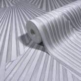 Vliestapete 3D-Optik, Streifen Grafisch Geometrisch in Grau - Papis Loveday 
