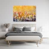 Canvas schilderij, kleurrijke bloemen weide natuur 