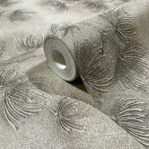 Vliestapete Blumen, Beton Floral Natur matt in Grau  