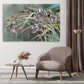 Leinwandbild 3 teilig, Iris Blumen im Wind 