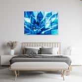 Canvasbillede, abstrakte blå blomster 3D 
