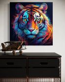 Leinwandbild Tiger Pop Art Farbig 