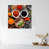Leinwandbild, Aromatische Gewürze für die Küche 