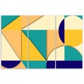 Leinwandbild 3 teilig, Geometrische Abstraktionsformen 