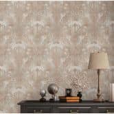 Vintage Barock Tapete Beige, Grau, Rotbraun - Vliestapete mit Ornamenten 
