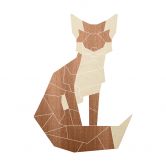 Houten Wanddecoratie Vos Puzzel Mahoniefineer 