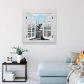 3D Wandtattoo Fenster quadratisch - Über den Dächern von Istanbul 