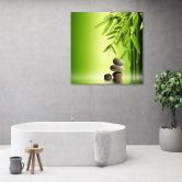 Leinwandbild, Zen Bambus Steine Pflanzen 