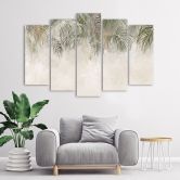 Leinwandbild 5 teilig, Palmenblätter 