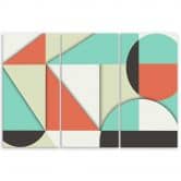 Leinwandbild 3 teilig, Geometrische Abstraktionsformen 