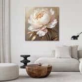 Leinwandbild, Pfingstrose gold 3D 
