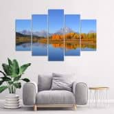 Leinwandbild 5 teilig, Landschaft See Natur 